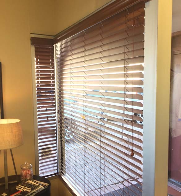 Faux Wood Blinds in office