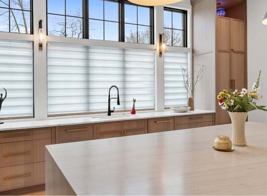 Designer Banded Shades with PowerView® Automation Closed