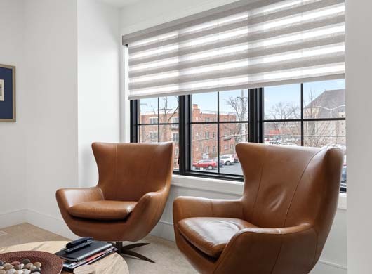 Designer Banded Shades with PowerView® Automation Halfway