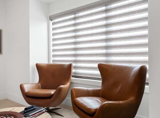 Designer Banded Shades with PowerView® Automation Closed
