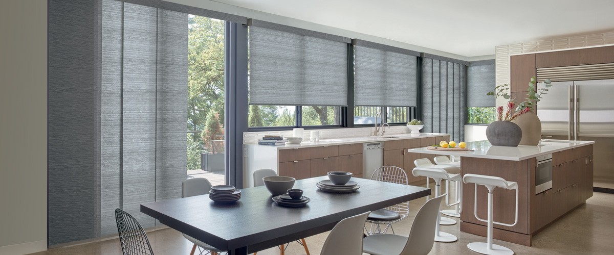 Skyline® Panel-Track Blinds and Designer Roller Shades