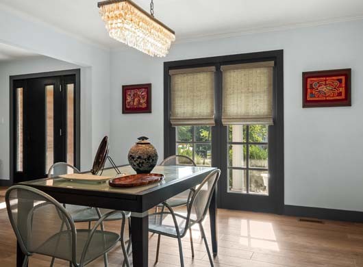 Provenance® Woven Wood Shades in Dining Room Bottom-Up