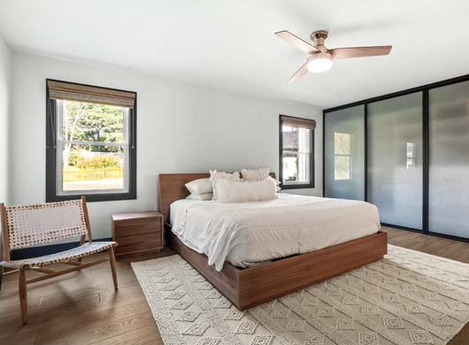 Provenance® Woven Wood Shades in Bedroom Up