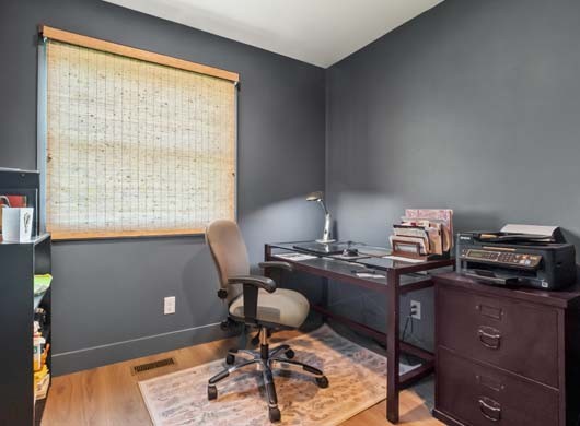 Provenance® Woven Wood Shades in Office Closed