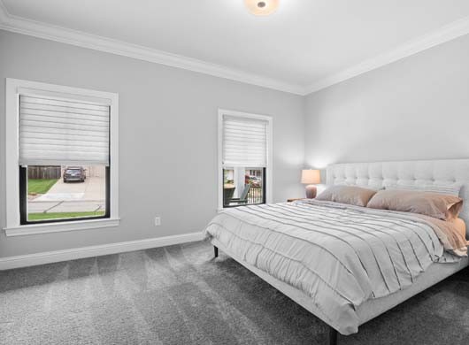 Silhouette® Sheer Shades Halfway in Bedroom
