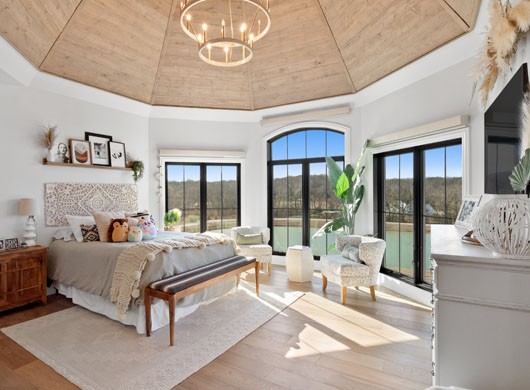 Designer Roller Shades in Bedroom Up