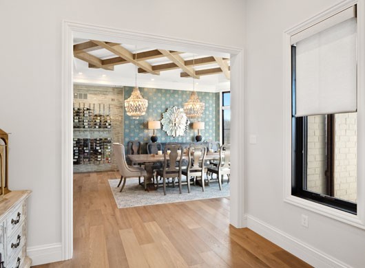 Designer Roller Shades in Hallway Halfway