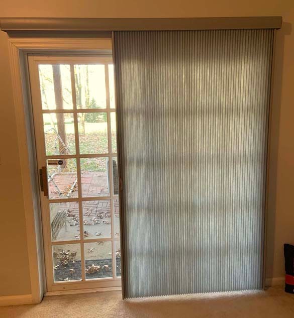 Applause® Vertiglide® Honeycomb Shades on Patio Door