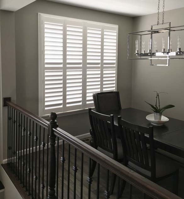 Palm Beach™ Polysatin™ Shutters in Dining Room