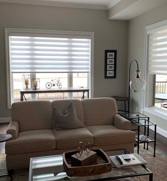 Designer Banded Shades in Den