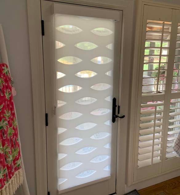 Designer Banded Shades on Door