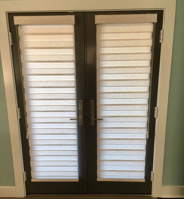 Designer Banded Shades in Living Room