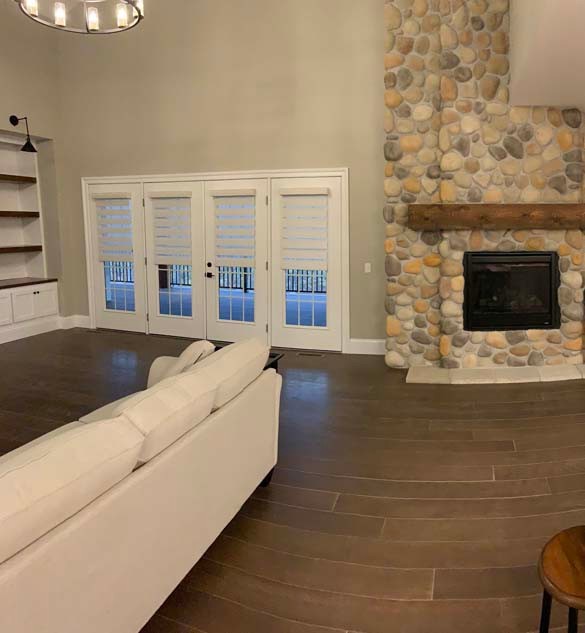 Designer Banded Shades in Living Room